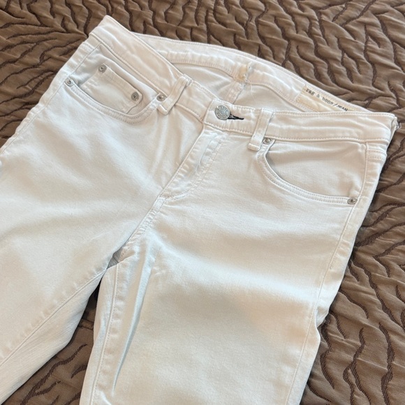 Rag & Bone White Skinny Jeans with Ankle Zippers - Picture 4 of 12